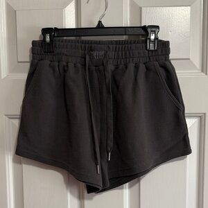 Comfrt Women's Black Waffle Knit Shorts